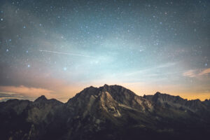 Mountains and night sky.